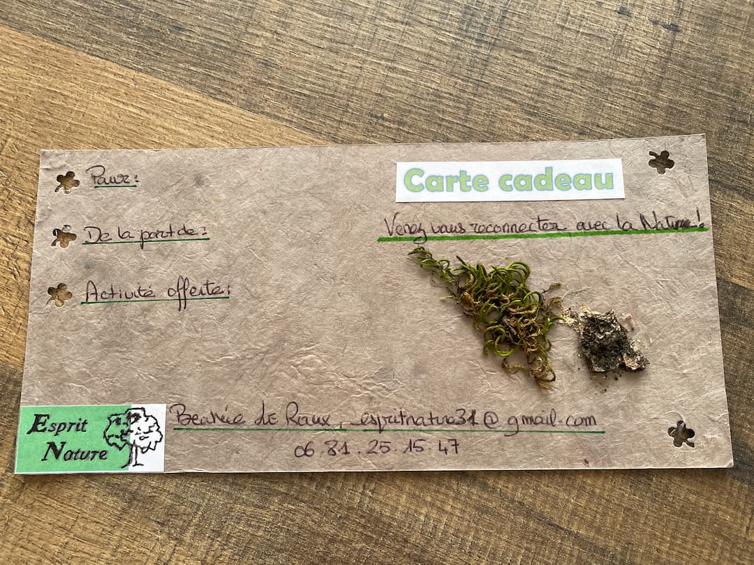 Carte cadeau 6 à offrir Bain de foret.