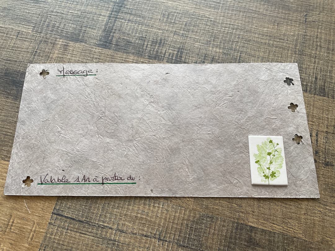 Carte cadeau arrière